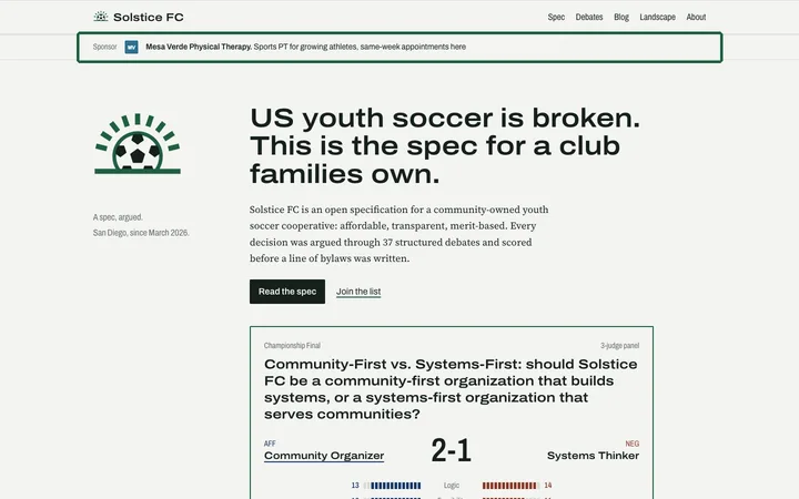Where the title sponsor runs, outlined in green